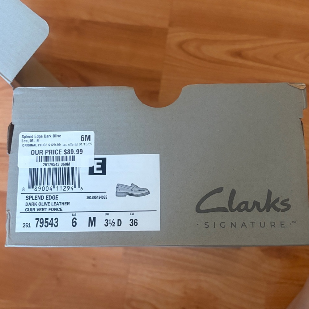 Clarks Splend Edge Penny Loafer in Dark Olive, with Box - Picture 13 of 15